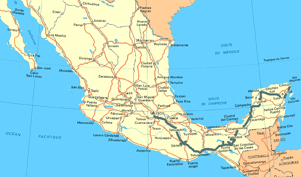 carte belize mexique - Image